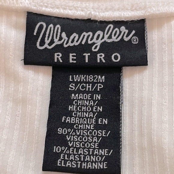 Wrangler Groovy Retro Ribbed Tie-Dye Scoop Neck Bell-Sleeve Top Sz. Small - Picture 9 of 9